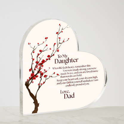 Heartfelt Dad To Daughter Heart Plaque Emotional Gift