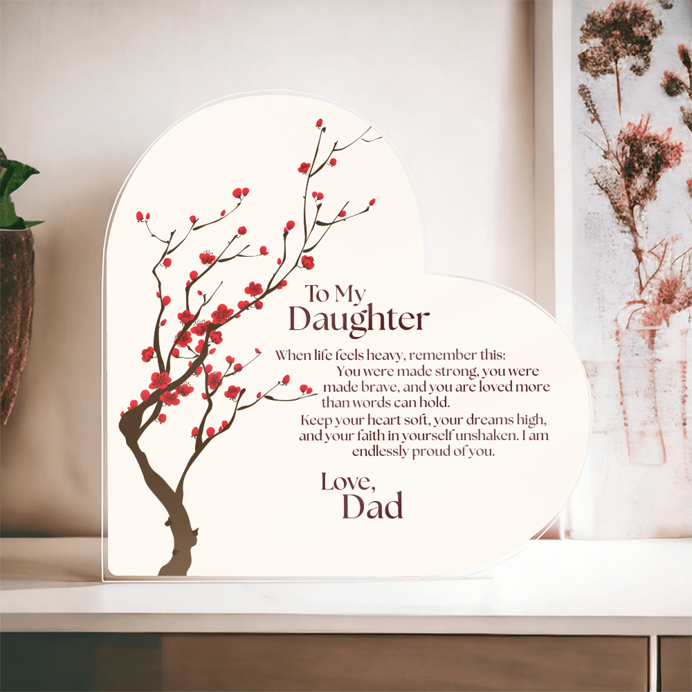 Heartfelt Dad To Daughter Heart Plaque Emotional Gift