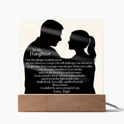Dad's Heartfelt Message To Daughter Acrylic Light Plaque