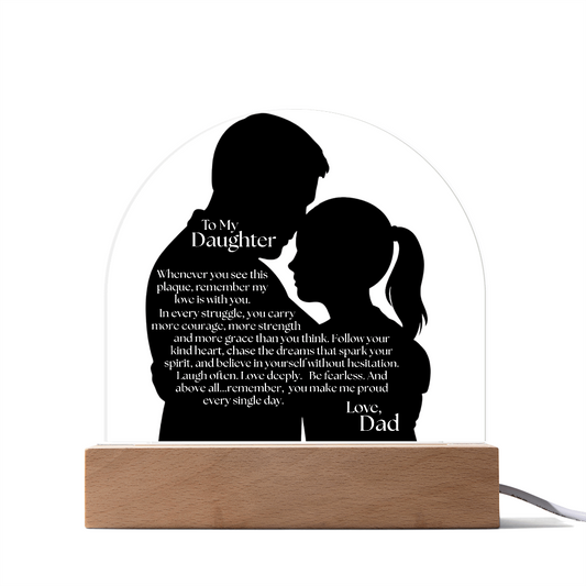Sentimental Father Daughter LED Acrylic Message Home Decor