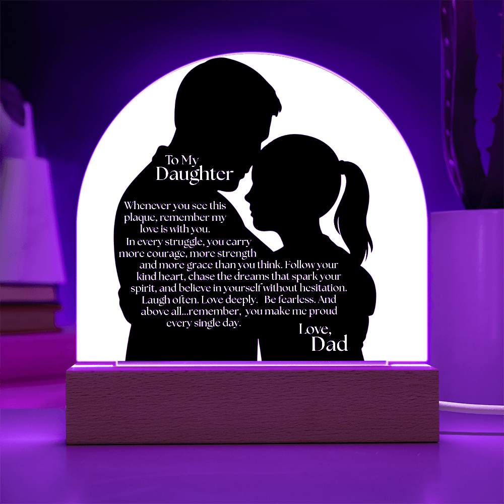 Sentimental Father Daughter LED Acrylic Message Home Decor