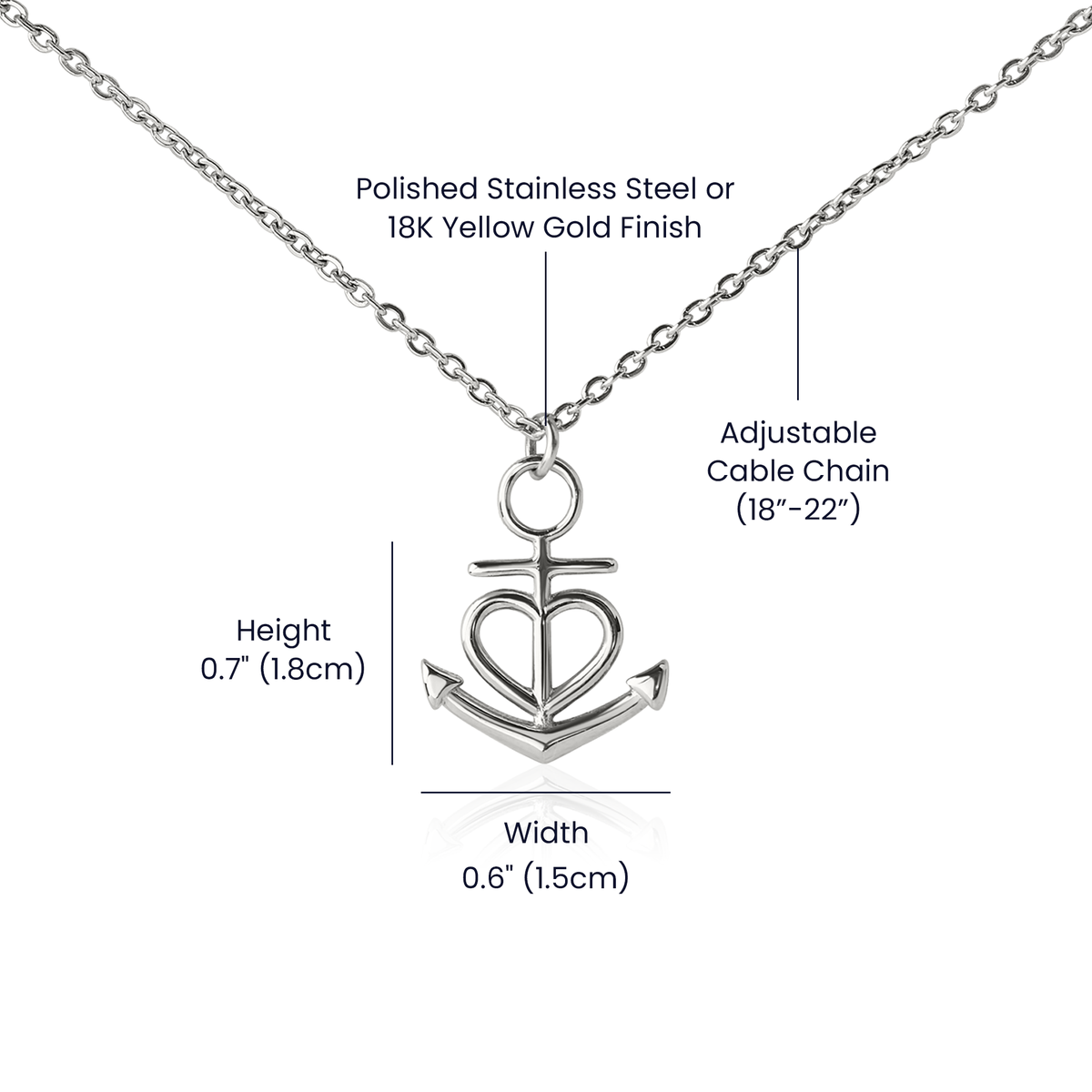 To My Granddaughter Anchor Necklace – Gift from Grandpa