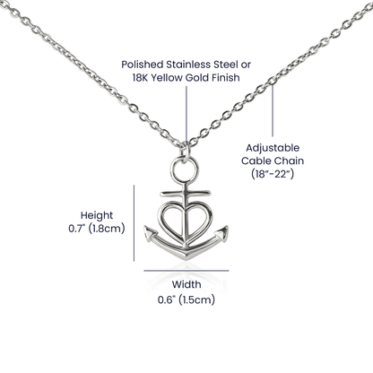 To My Granddaughter Anchor Necklace – Gift from Grandpa