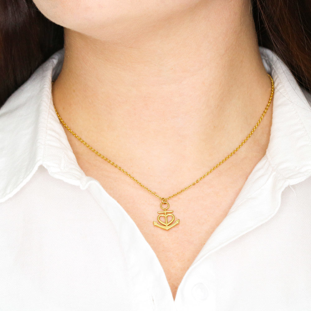 To My Granddaughter Anchor Necklace – Gift from Grandpa