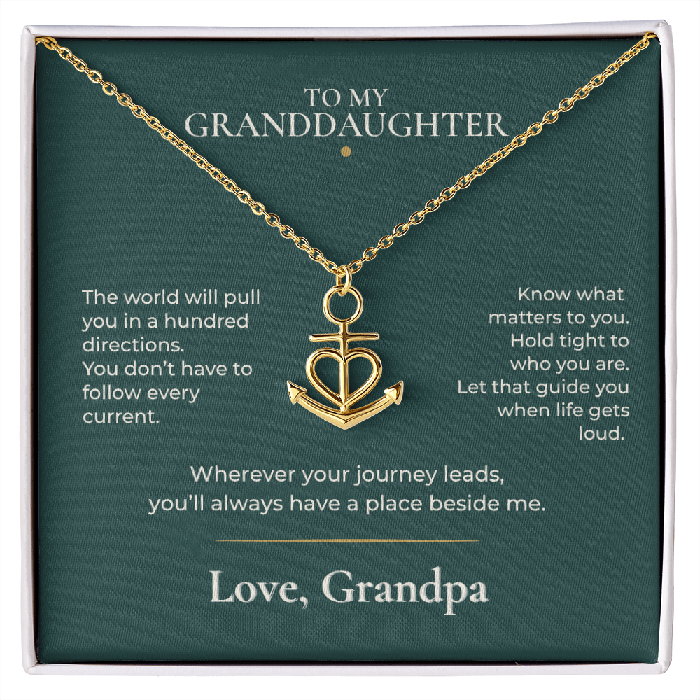 To My Granddaughter Anchor Necklace – Gift from Grandpa