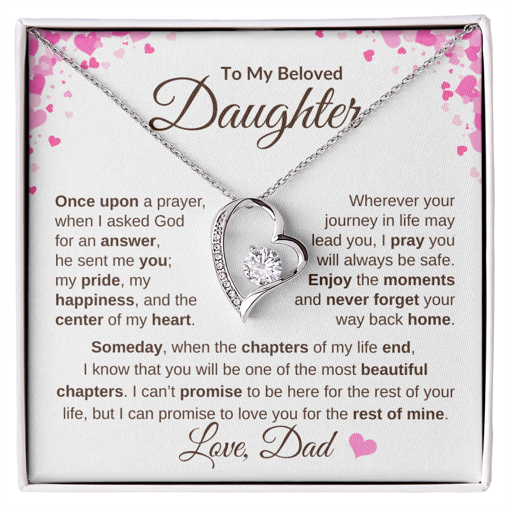 Emotional Daughter Gift Heart Necklace From Dad