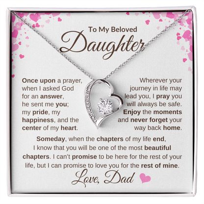 Emotional Daughter Gift Heart Necklace From Dad