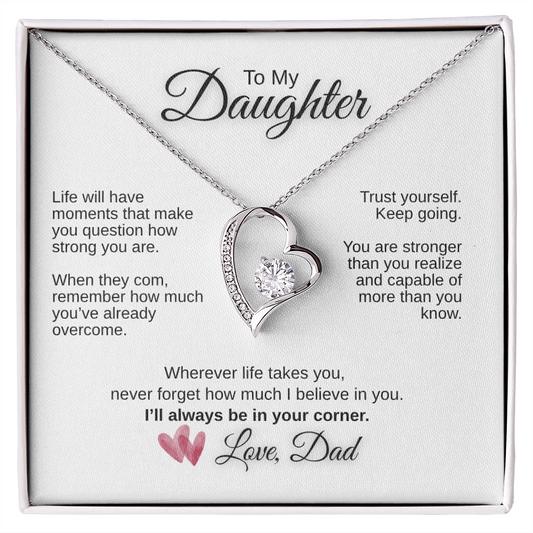 To My Daughter – I'll Always Be in Your Corner | Forever Love Necklace from Dad