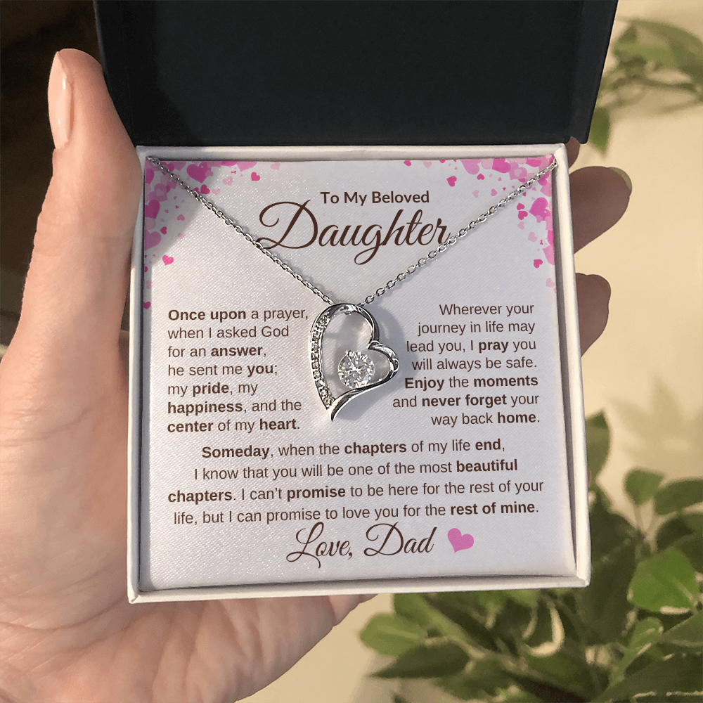 Emotional Daughter Gift Heart Necklace From Dad