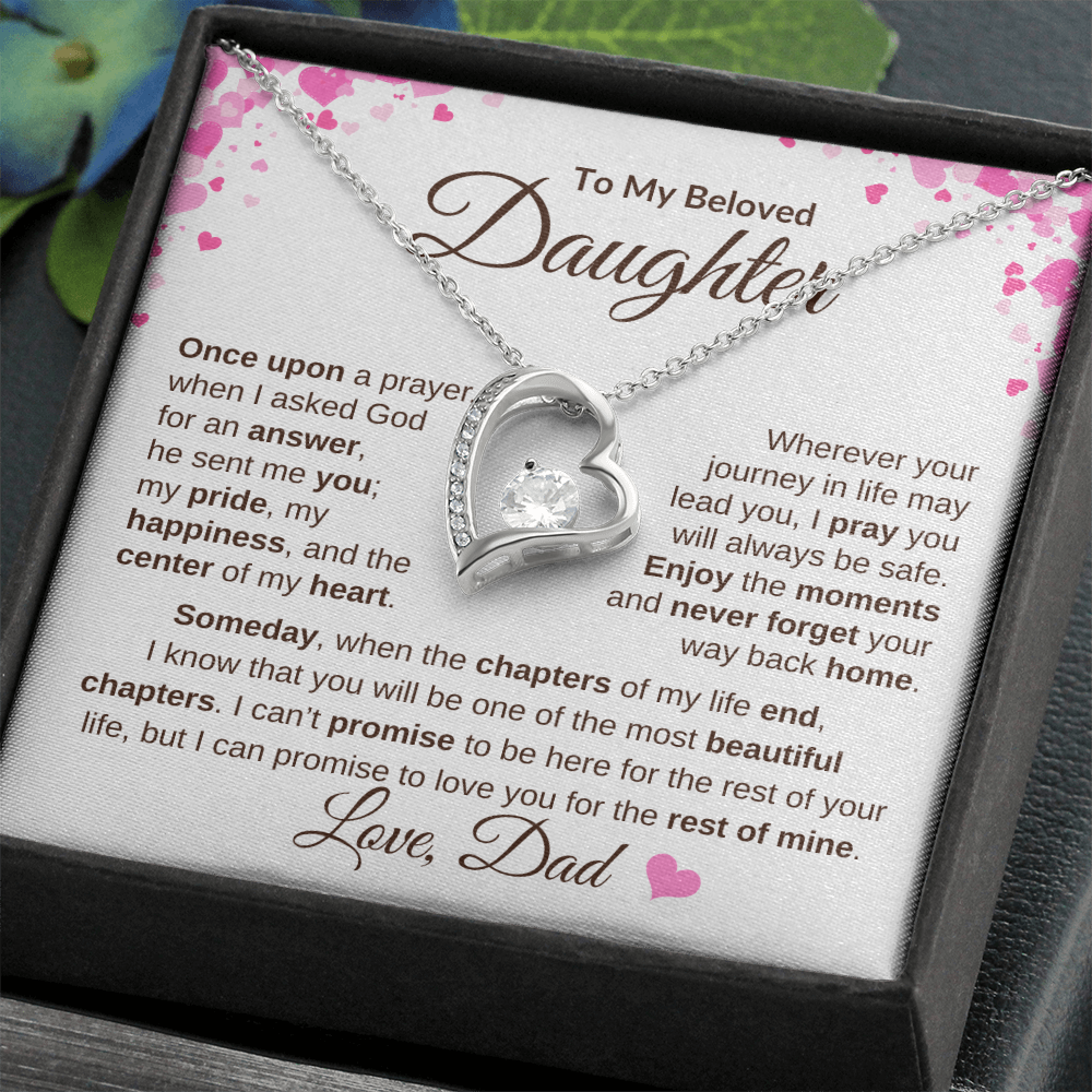 Emotional Daughter Gift Heart Necklace From Dad