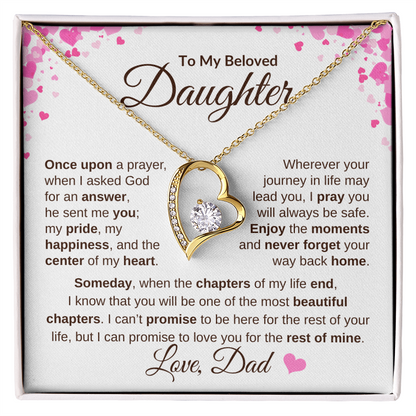 Emotional Daughter Gift Heart Necklace From Dad