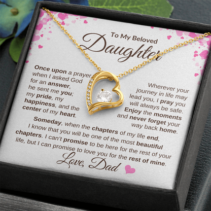 Emotional Daughter Gift Heart Necklace From Dad