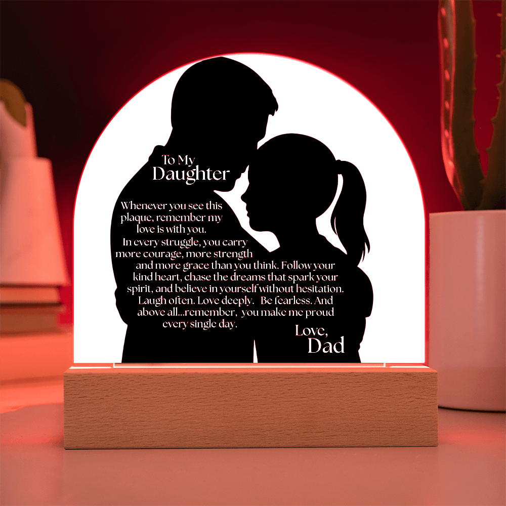 Sentimental Father Daughter LED Acrylic Message Home Decor