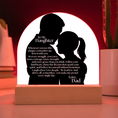 Sentimental Father Daughter LED Acrylic Message Home Decor
