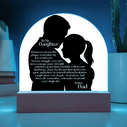 Sentimental Father Daughter LED Acrylic Message Home Decor