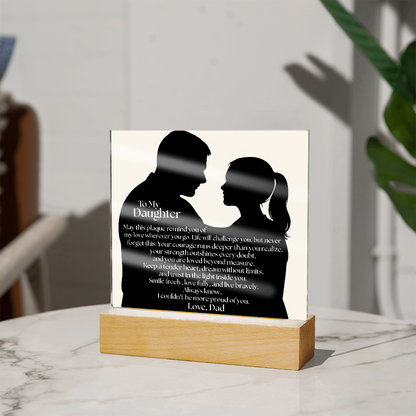 Dad's Heartfelt Message To Daughter Acrylic Light Plaque