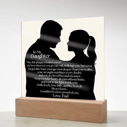 Dad's Heartfelt Message To Daughter Acrylic Light Plaque