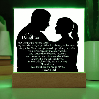 Dad's Heartfelt Message To Daughter Acrylic Light Plaque