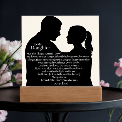 Dad's Heartfelt Message To Daughter Acrylic Light Plaque
