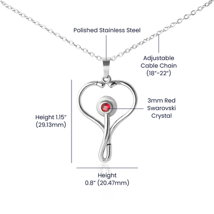 To My Daughter, My Favorite Nurse HeartScope Necklace From Mom