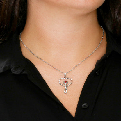To My Daughter, My Favorite Nurse HeartScope Necklace From Mom