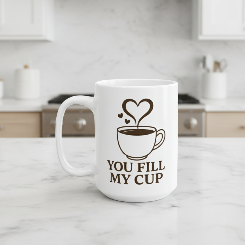 You Fill My Cup 11oz or 15oz Mug Romantic Coffee Mug Gift for Wife